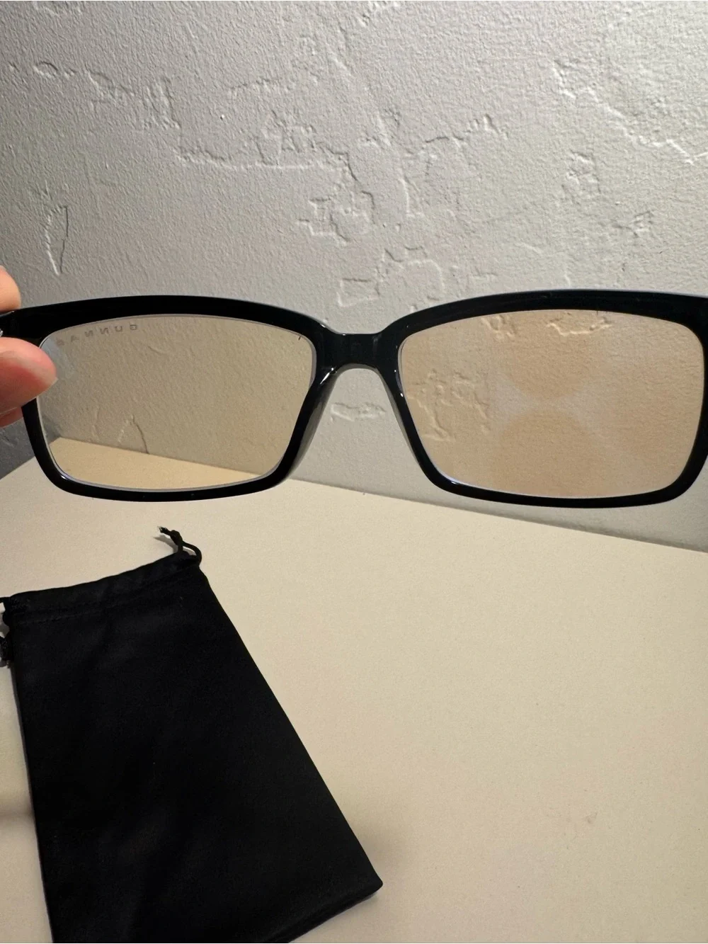 GUNNAR HAUS Onyx Blue Light Gaming Glasses with Pouch NWOT Black Rectangular